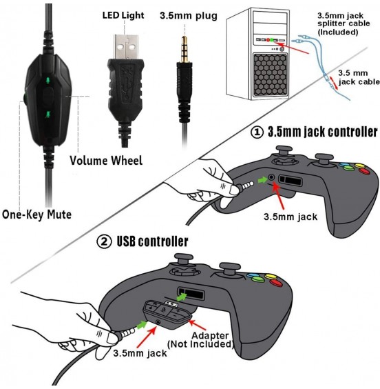 Pacrate Gaming Headset with Microphone for Laptop Xbox One Headset Computer PC Noise Cancelling Gaming Headphones with Microphone Stereo PS4 Headset for Kids Adults LED Lights Deep Bass Pacrate Gaming Headset with Microphone for Laptop Xbox One Headset Computer PC Noise Cancelling Gaming Headphones with Microphone Stereo PS4 Headset for Kids Adults LED Lights Deep Bass